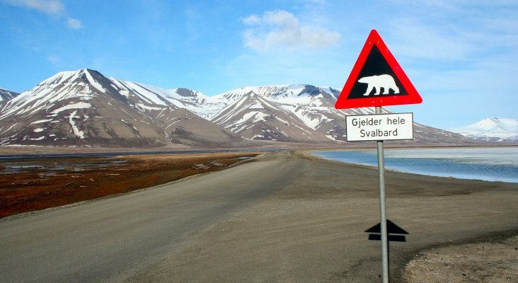 Señal de oso polar en Svalbarg