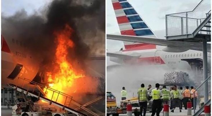Pánico por fuego en el compartimento de carga de un avión