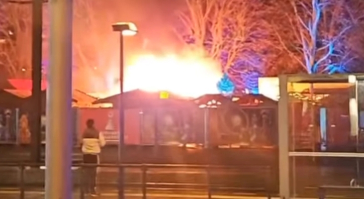Incendio en el mercado de mercado de Roten Rathaus, Berlín Fuente Instagram