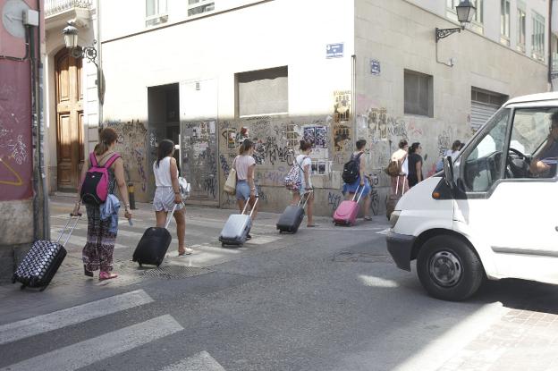 Turistas en el centro de Valencia