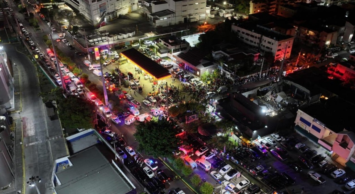 Equipos de emergencia trabajando tras el colapso del techo de la discoteca Jet Set Foto Presidencia de República Dominicana