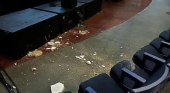 Restos de pieza desprendida en Centro de Convenciones ATLAPA | Foto: Redes sociales