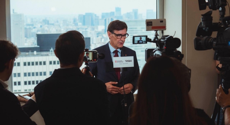 Salvador Illa, presidente de la Generalitat de Cataluña, durante su visita a Japón| Foto: Arnau Carbonell