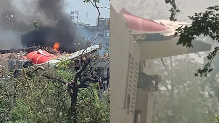 Capturas de vídeo en el que se puede ver el avión de Air India siniestrado