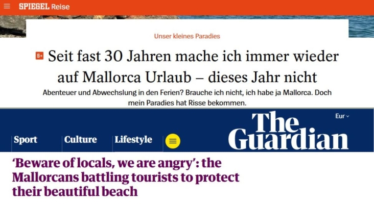 La prensa europea critica el modelo turístico de Mallorca por la saturación y la pérdida de calidad La prensa europea critica el modelo turístico de Mallorca por la saturación y la pérdida de calidad