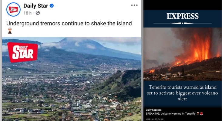 Tenerife prepara un simulacro de erupción "sin precedentes" y la prensa británica ya habla de "alerta volcánica"