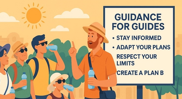 Los guías turísticos alertan su trabajo se ha vuelto más peligroso a causa del calor extremo Los guías turísticos alertan su trabajo se ha vuelto más peligroso a causa del calor extremo