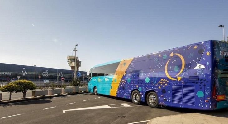 Autobús de Global en el Aeropuerto de Gran Canaria| Foto: Global