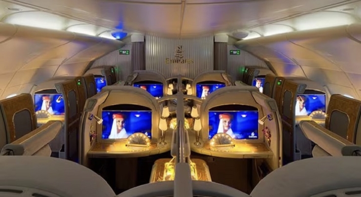 Cabina de primera clase en Emirates