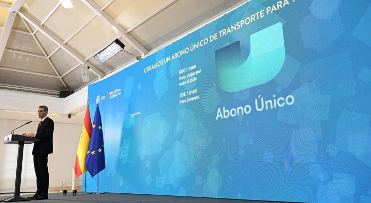 El Gobierno de España anuncia un abono único de transporte para viajar por todo el país por 60 euros al mes | Foto: Pool Moncloa / Borja Puig de la Bellacasa