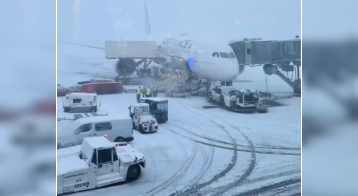 El temporal de nieve paraliza Francia y afecta de lleno a aeropuertos y transporte terrestre | Foto: Captura, vía RRSS
