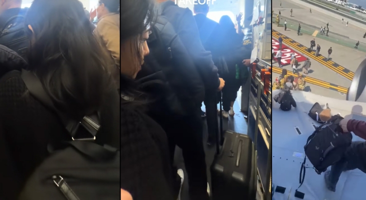 Capturas de la evacuación de vuelo de United en Los Ángeles
