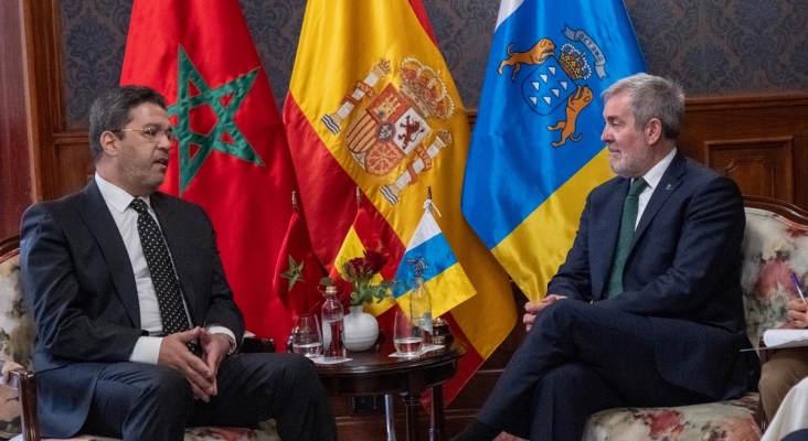 Fernando Clavijo, presidente de Canarias; y Karim Achengli, presidente de Souss Massa