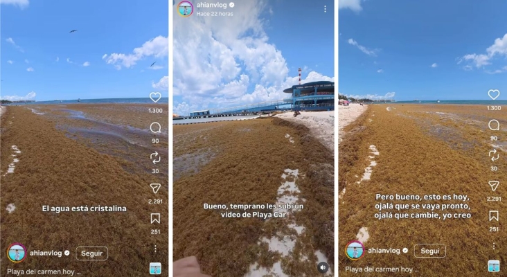 “El Caribe, como lo conocimos, ya no existe”: La acumulación de sargazo duplica el récord de 2018 | Foto: Reel de @ahianvlog vía Instagram
