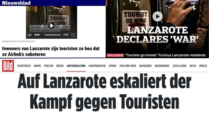 Las protestas antiturismo en Lanzarote saltan a las portadas de mercados europeos clave