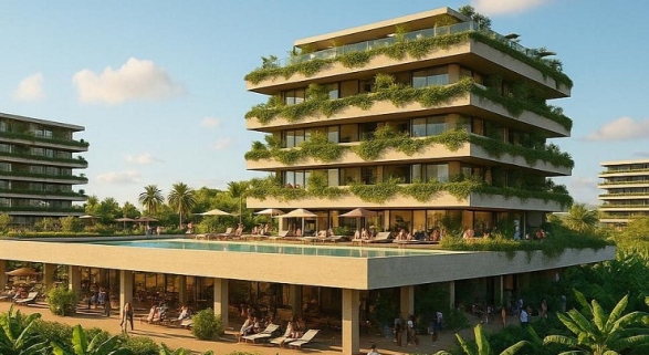 Render del desarrollo turístico proyectado por el Cabildo de La Palma