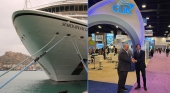 El presidente de la Autoridad Portuaria de Alicante, Luis Rodríguez, con Bud Darr, Presidente y CEO de la CLIA, durante el encuentro que mantuvieron en la feria Seatrade de MIAMI