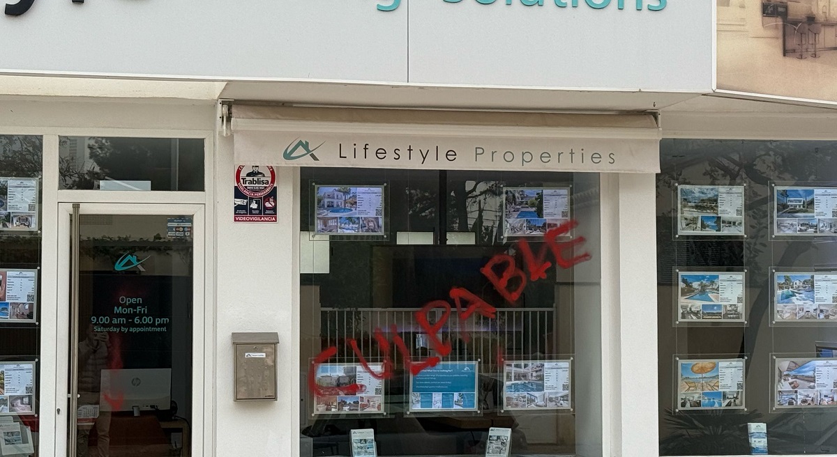 Foto de ataques a inmobiliarias en Mallorca en 2025|Fuente: ABINI
