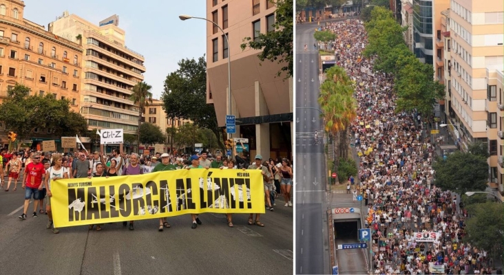 Protestas contra la masificación turística en Palma (Mallorca) | Foto: Menys Turisme, Més Vida