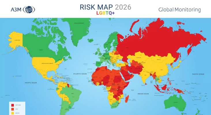 Mapa de destinos turísticos seguros para segmento LGTBI