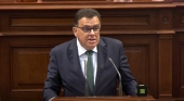 Manuel Miranda durante su comparecencia en el Parlamento de Canarias
