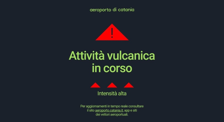 El aeropuerto de Catania vuelve a cerrar por la erupción del Etna