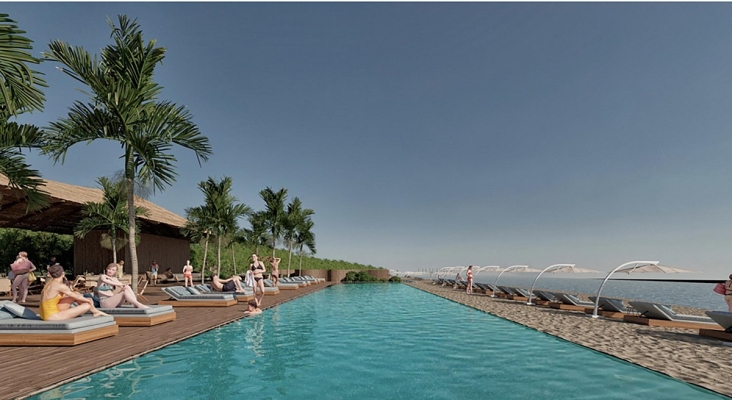 Render de una de las piscinas del hotel