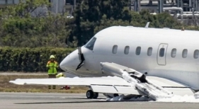 Embraer con 30 turistas a bordo aterriza de emergencia tras impactar con una cebra Captura de pantalla Embraer con 30 turistas a bordo aterriza de emergencia tras impactar con una cebra Captura de pantalla