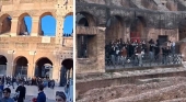 Cientos de manifestantes asaltan el Coliseo de Roma y siembran el caos entre los turistas