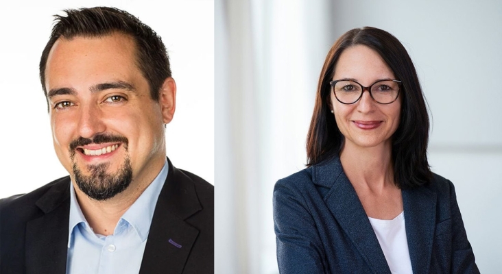 Pablo Castillo, nuevo CEO de Vtours, y Sabine Jordan Glaab, su predecesora