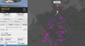 Árbol de Navidad dibujado por Airbus sobre Alemania
