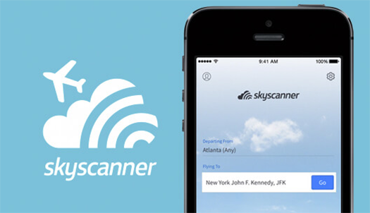 La app de vuelos Skyscanner incorpora la búsqueda de hoteles y coches de alquiler