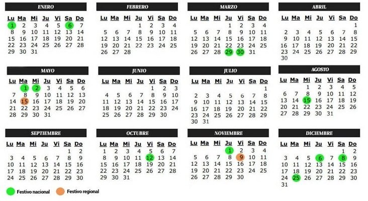 Calendario Laboral 2018. Foto de El Confidencial