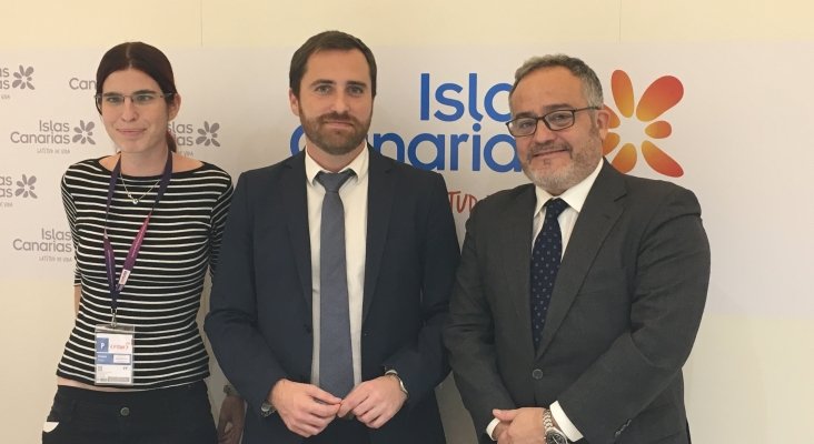 Amor Alonso, Isaac Castellano (Gobierno de Canarias) e Ignacio Moll (Tourinews)