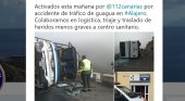 Turistas heridos tras un accidente de autobús en La Gomera