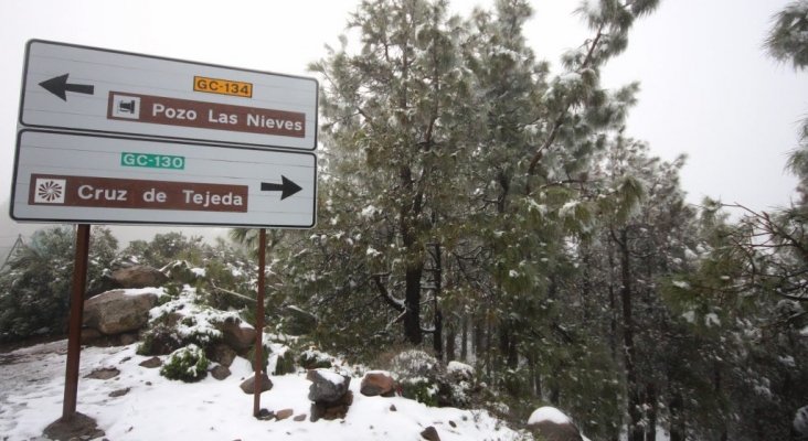 Nieve en las cumbres de Canarias