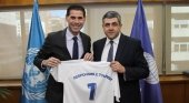 Fernando Hierro junto a Zurab Pololikashvili