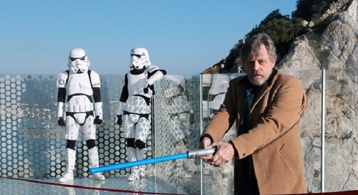 Mark Hamill durante la inauguración del skywall en Gibraltar
