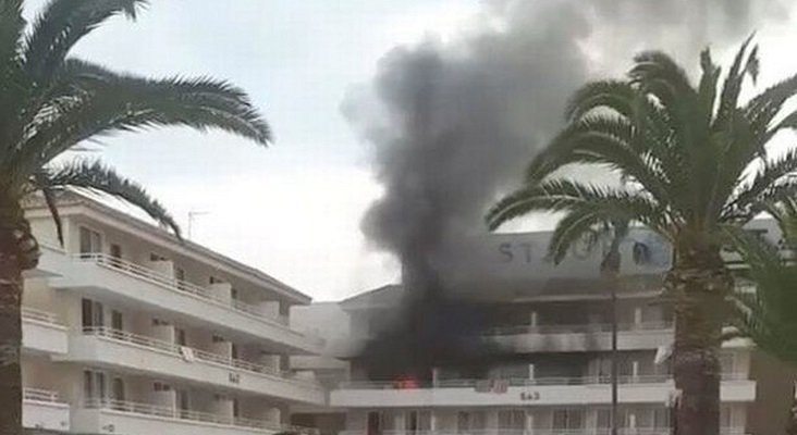 Hotel de Magaluf en llamas por una broma entre turistas británicos