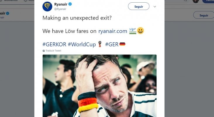 Ryanair se burla de la histórica eliminación de Alemania