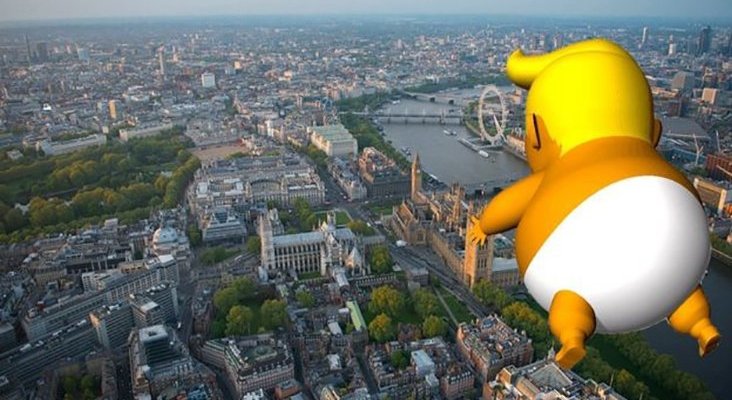 Parodia gigante de Donald Trump sobrevolará Londres durante su visita