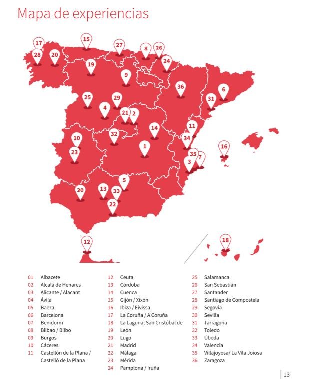 Mapa de experiencias turísticas accesibles