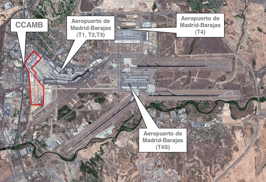 Situación del centro de carga aérea de Madrid Barajas