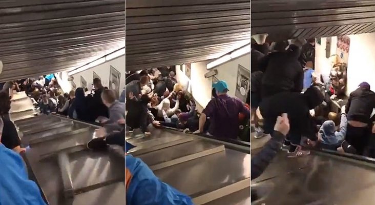 Escalera mecánica loca deja más de 20 heridos en metro de Roma | Foto: cuatro.com
