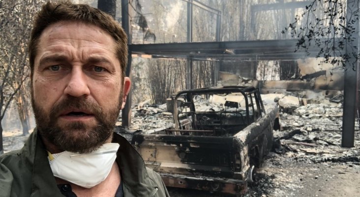 El actor Gerard Butler muestra el estado de su casa de Malibú tras el paso del fuego- Gerard Butler vía Facebook