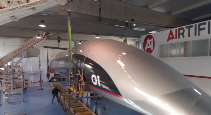 La cápsula del Hyperloop emprende su espectacular viaje de Cádiz a Toulouse