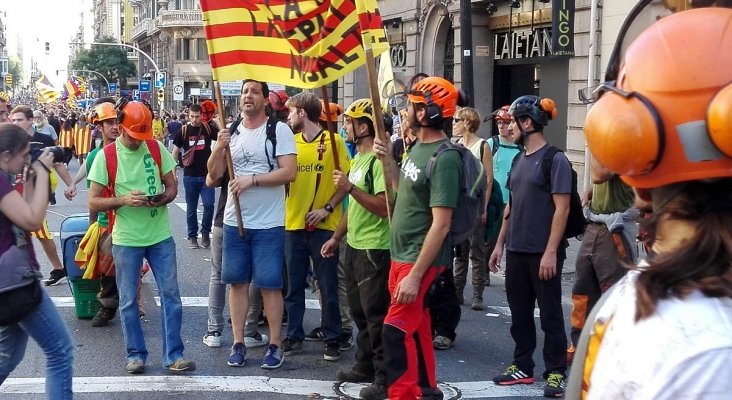 Foto: huelga general en Cataluña durante 2017