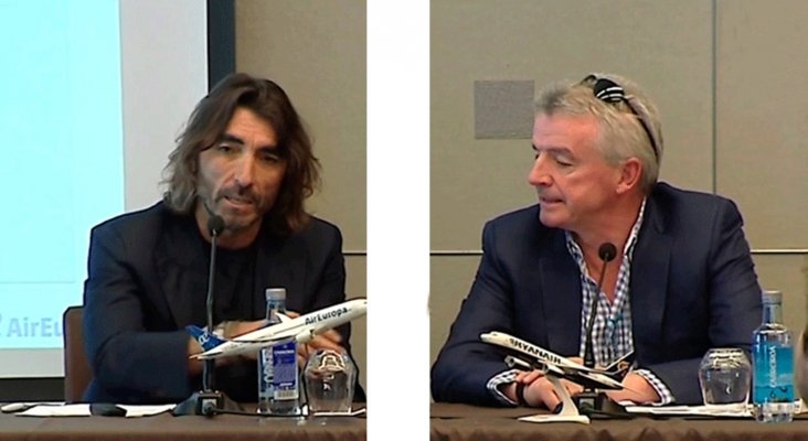 Ruptura temporal entre Air Europa y Ryanair | Foto: Javier Hidalgo, consejero delegado de Globalia (Izq.) y Michael O’Leary, consejero delegado de Ryanair