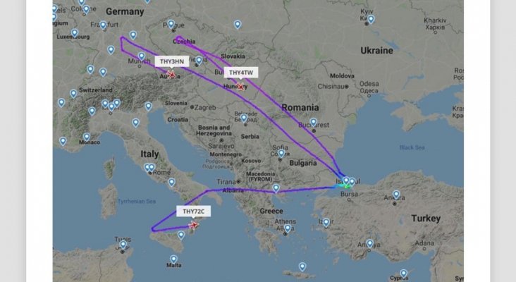 Aviones regresando a Turquía