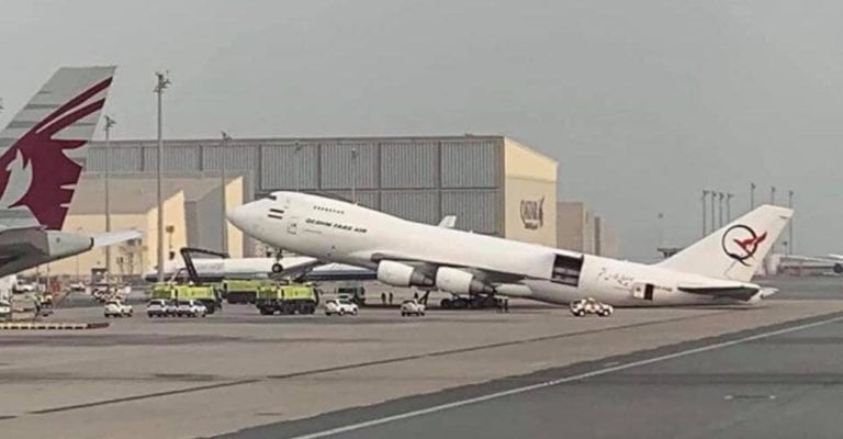 Cola de un Boeing 747 impacta contra la pista por descarga incorrecta |Foto: Aeronews